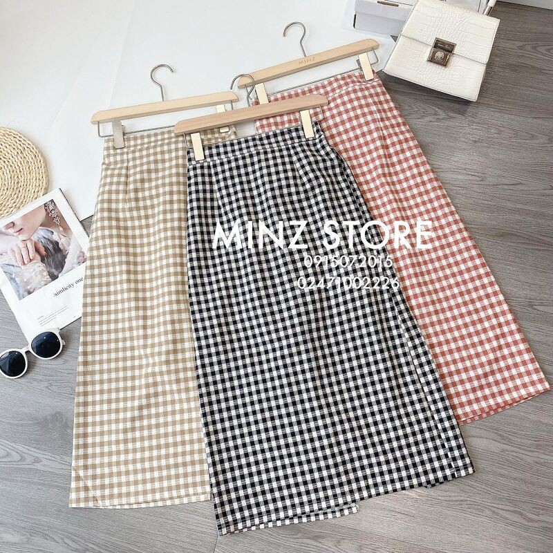 [Mã SKAMCLU7 giảm 10% tối đa 50K đơn 0Đ] Chân váy kẻ caro cạp chun sau #2116 (3 màu)