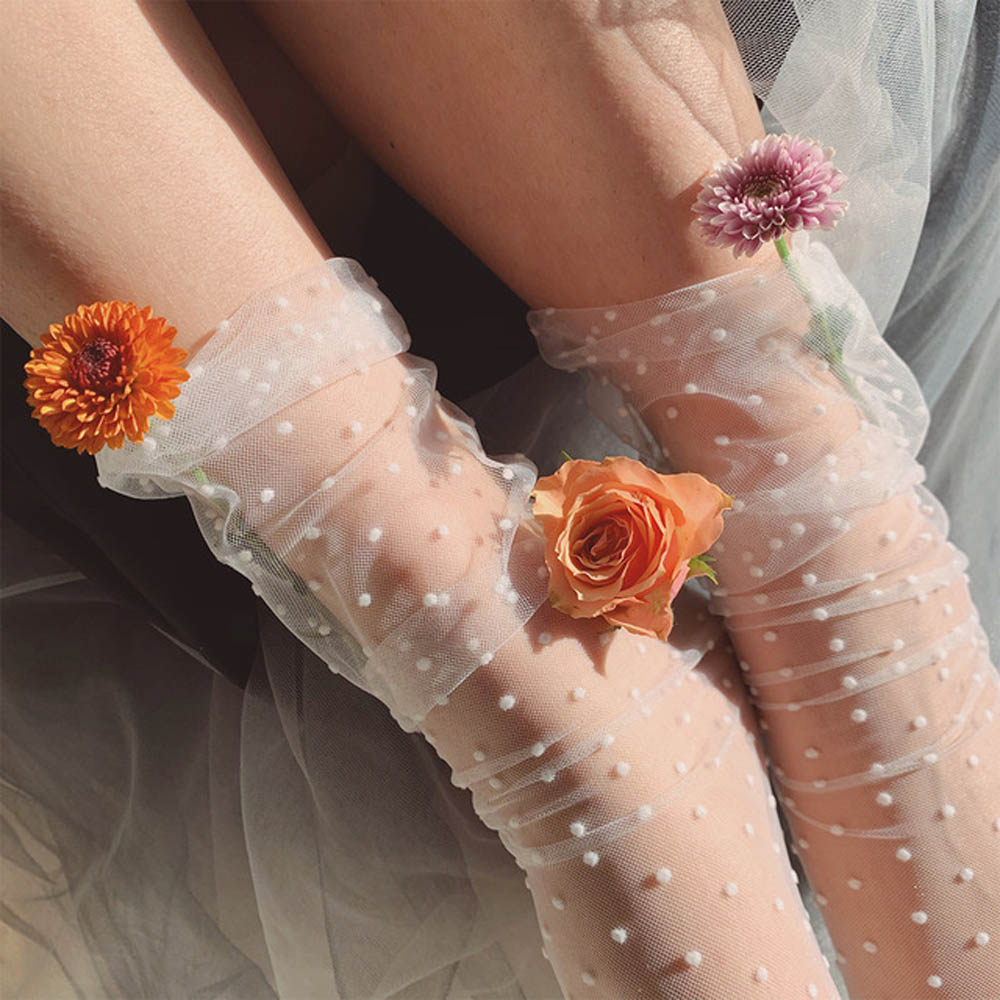 Vớ Xuyên Thấu Họa Tiết Chấm Bi Thời Trang Cho Nữ