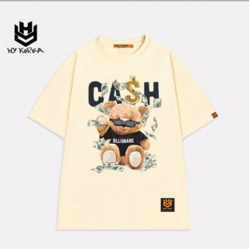 Áo thun nam nữ hình Gấu Billionaire chính hãng Ken cao cấp full tag+mac cực sang - áo thun gấu cash tiền