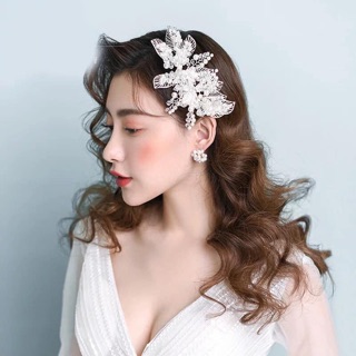 (Video thật) Cài lá cài tóc cô dâu xinh