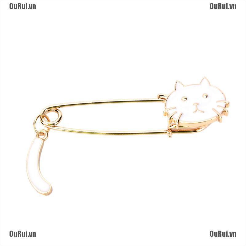 Huy Hiệu Cài Áo Hình Mèo Trắng Đen Dễ Thương