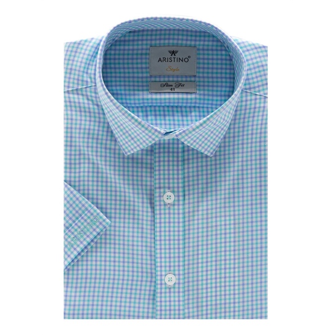 Áo sơ mi ngắn tay phom Slim fit tà lượn vải sợi sồi thiên nhiên mềm mại thoáng mát ASS110S8