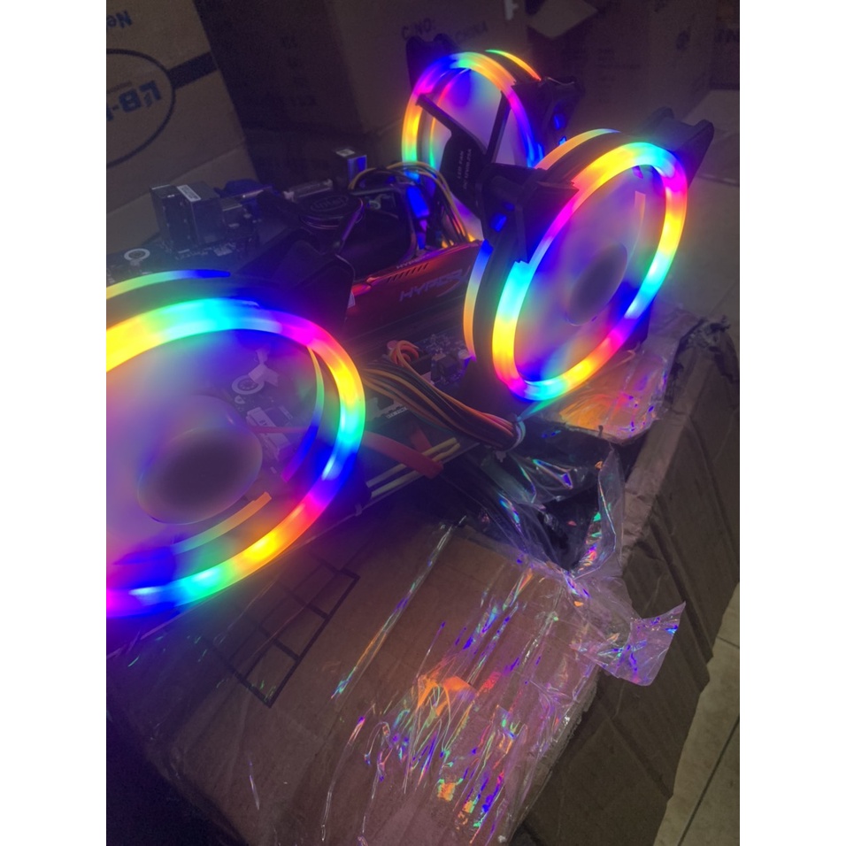 Quạt led rgb 12cm cắm sáng trực tiêp không cần hub