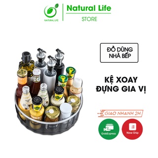 Khay đựng gia vị xoay 360 độ, khay đựng mỹ phẩm, khay đựng hoa quả xoay tiết kiệm không gian