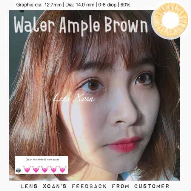 Áp tròng WATER AMPLE BROWN- LENS ME ( LENS XOẮN): NÂU VÀNG TÂY VỪA MẮT