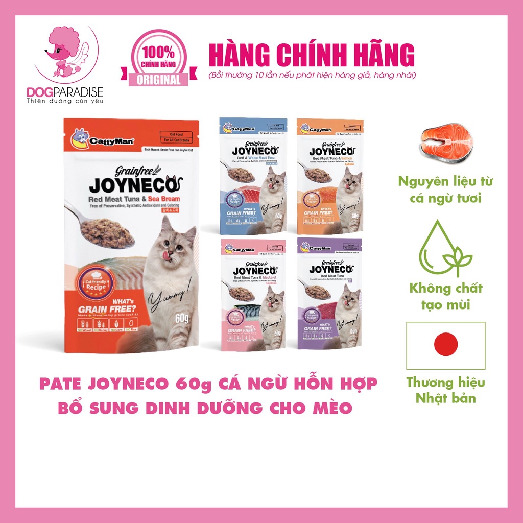 Pate cho mèo Joyneco 60gr cá ngừ hỗn hợp bổ sung dinh dưỡng cho mèo - Dog Paradise
