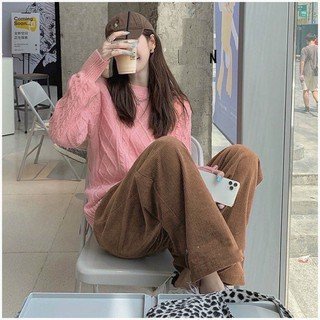 Quần Ống Rộng Nữ Nhung Tăm Hàn Quốc Ulzzang Zinti QD01