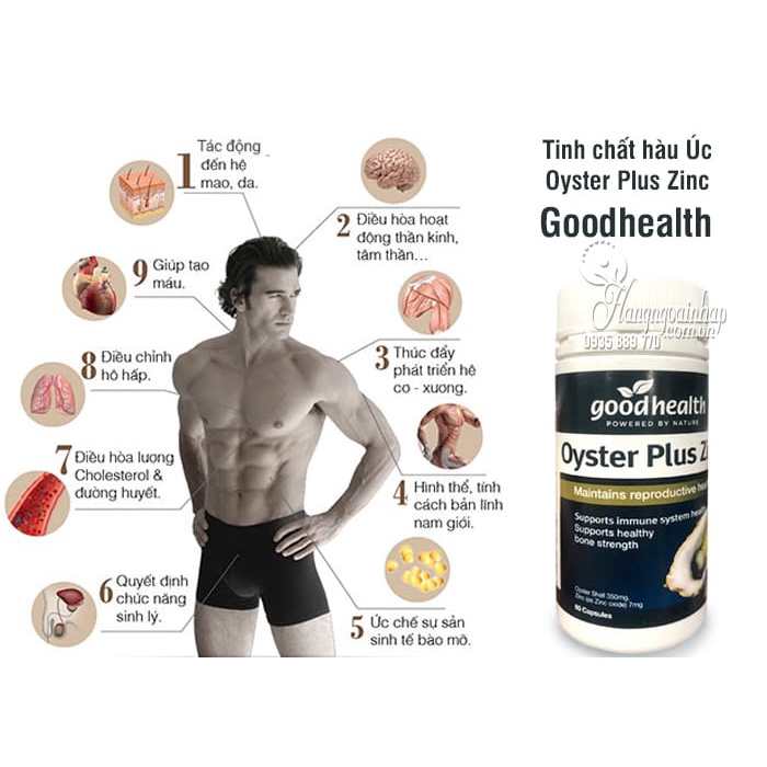 (Che Tên) Viên Uống Tinh Chất Hàu Úc Oyster Plus ZinC Good Health 60 Viên Giúp Tăng Cường Sinh Lý & Hỗ Trợ Nam Giới