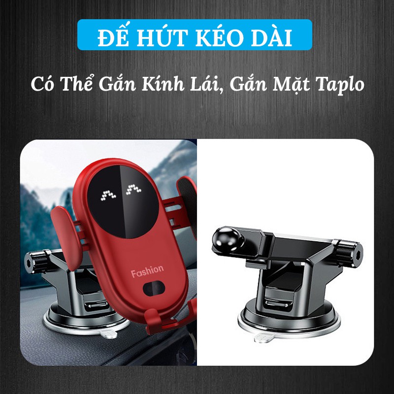 Giá Đỡ Điện Thoại Sạc Không Dây Ô Tô SMART SENSSOR S11 Cảm Biến Tự Đóng Mở - Có 2 Chân Gắn Kính Và Chân Gắn Cửa Gió