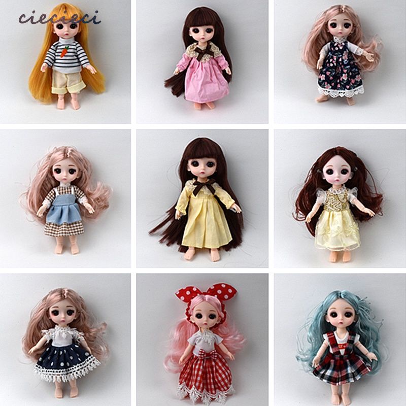 Búp Bê Công Chúa Đồ Chơi Mắt To 16cm Thời Trang
