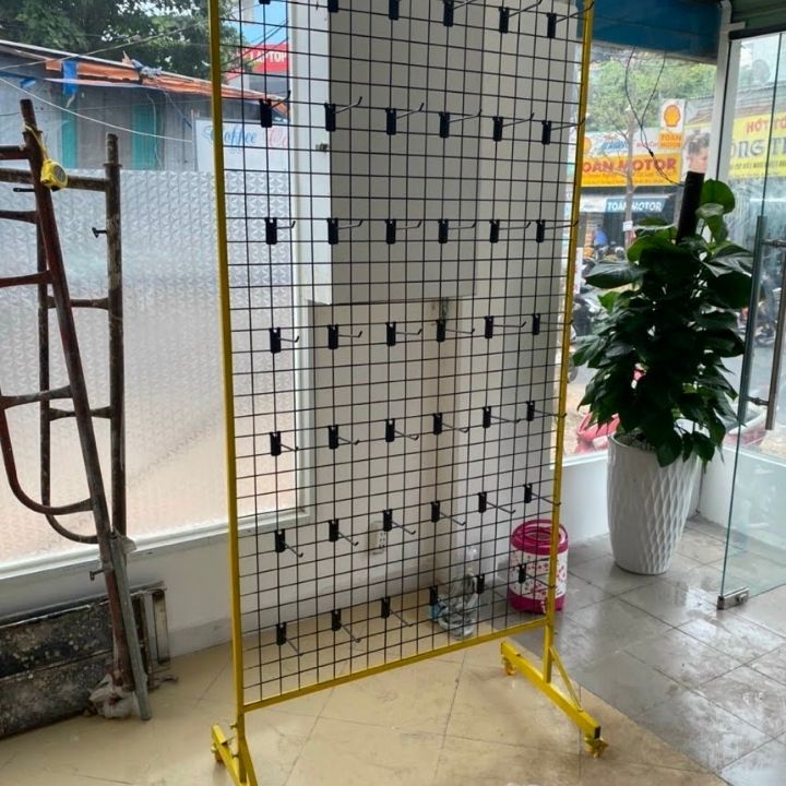 Khung sắt lưới ô vuông treo phụ kiện shop, trang trí, khung lưới móc cài. Lưới sắt decor nhà cửa, phòng. VNS-013