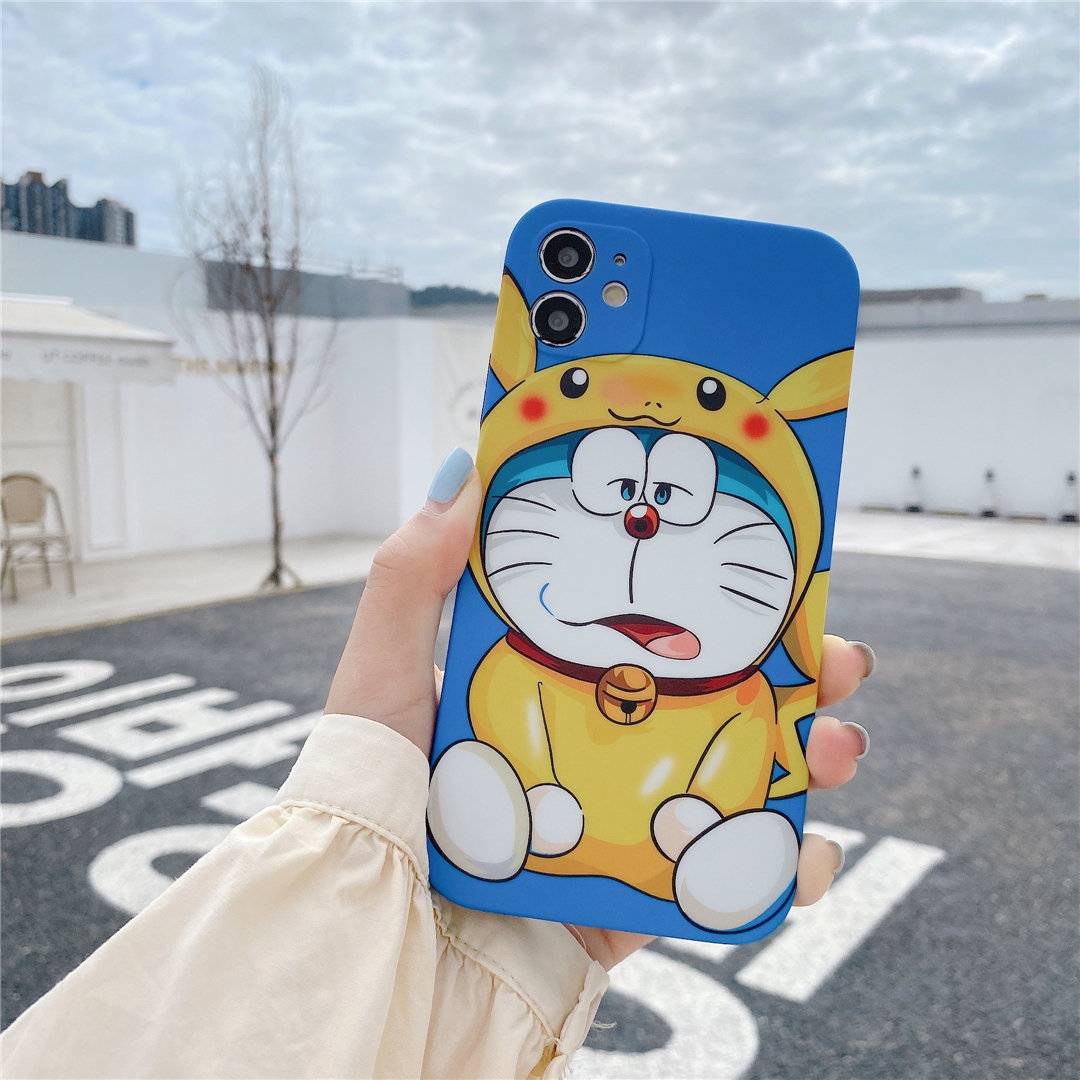 Ốp điện thoại nhựa mềm in hình Doraemon mặc đồ Pikachu cho iPhone12 mini 11 PRO MAX 7/8plus SE2020 X/XS XR XSMAX
