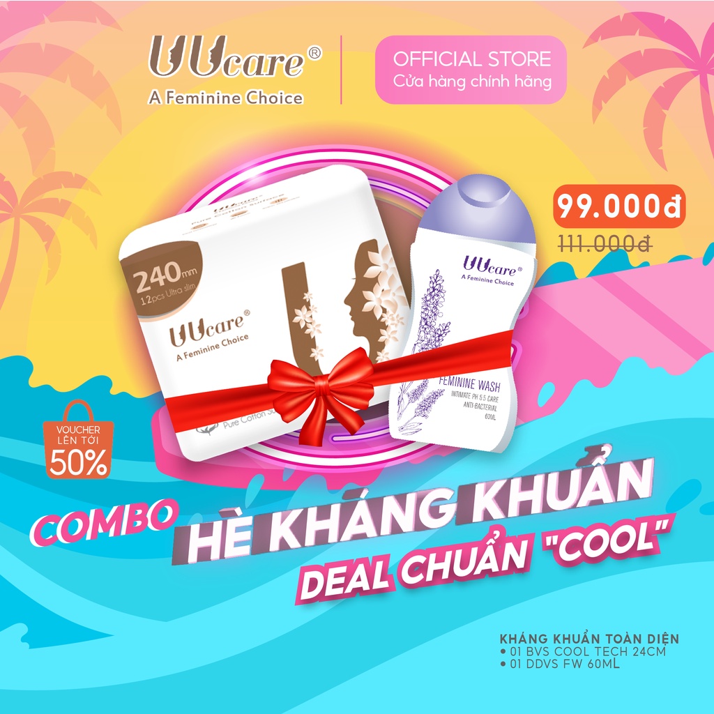 Combo UUcare Singapore Hè kháng khuẩn - Deal chuẩn "cool" (DDVS kháng khuẩn & BVS Cooltech cao cấp)