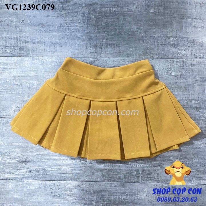 Chân váy xếp ly có quần bên trong cho bé gái từ 20-32kg