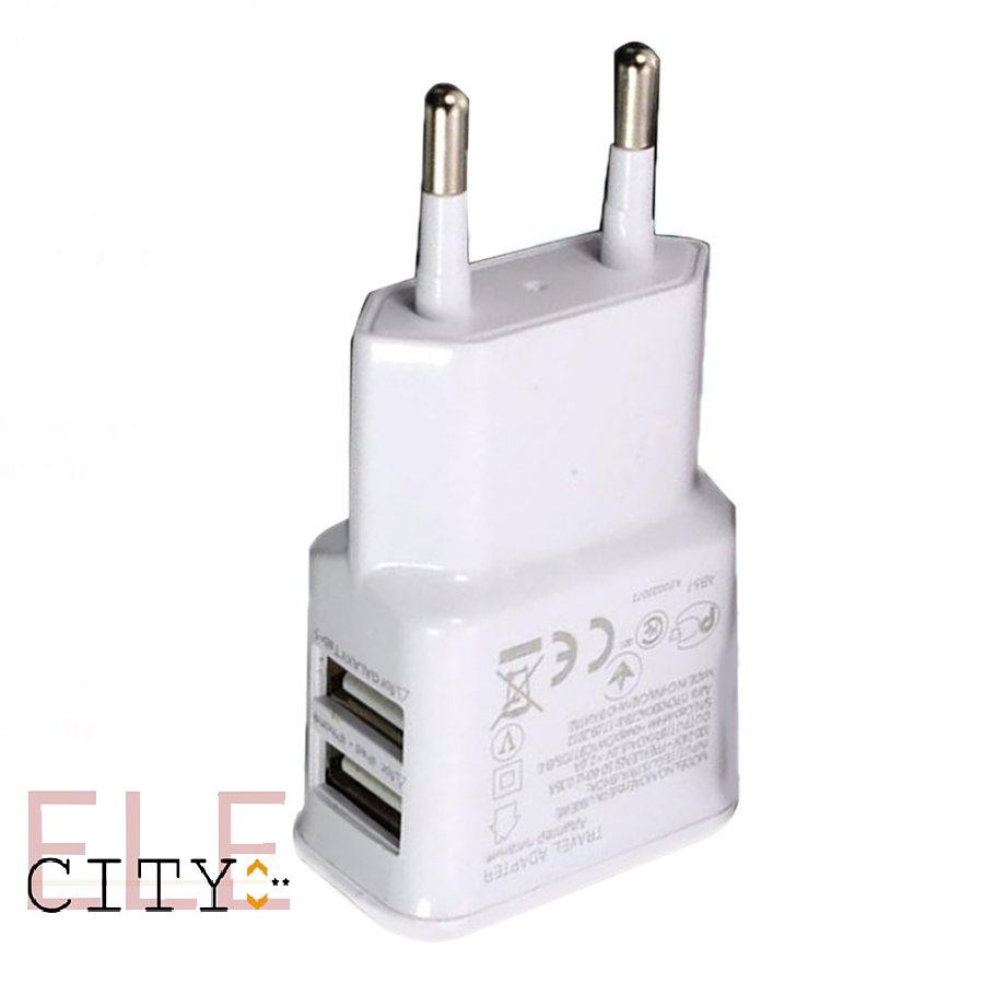 111ele} Portable Dual USB Power Adapter Mobile Phone Charger Electrical Socket Travel