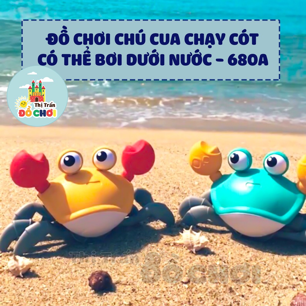 Đồ chơi cót 🦀 GIÁ SỐC 🦀 Đồ chơi dây cót cua bò tinh nghịch bơi lội, có dây kéo, bằng nhựa an toàn cho bé - 680A