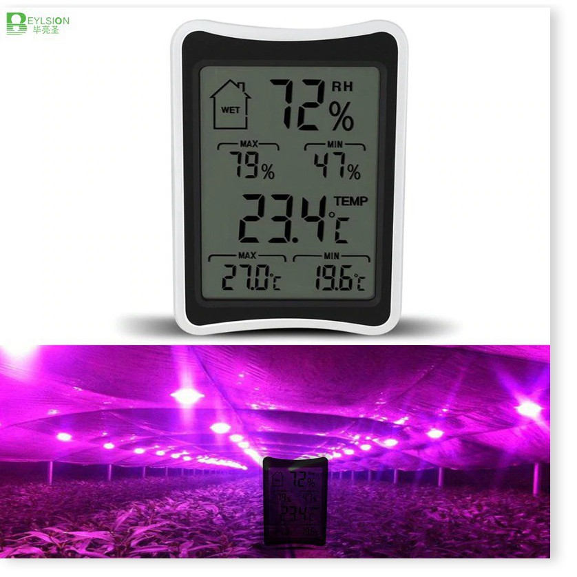 Máy đo độ ẩm  ⛔GIÁ SỈ⛔   Máy Đo Nhiệt Độ Độ Ẩm Không Khí Trong Phòng và tích hợp đồng hồ giờ điện tử 3361