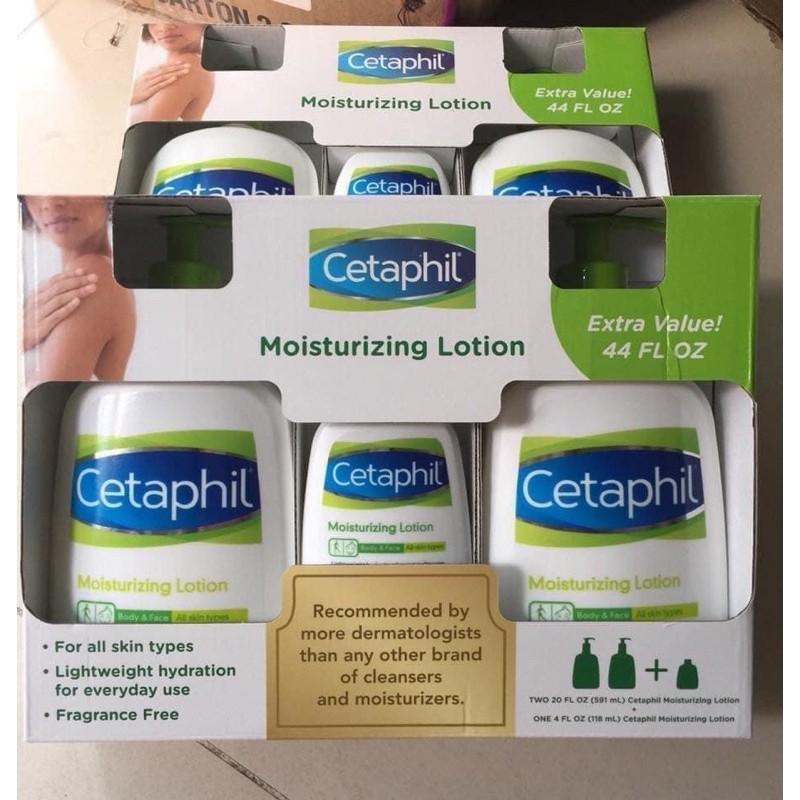 Mẫu mới - Kem dưỡng ẩm toàn thân Cetaphil Moisturizing Cream hủ 566g tách set