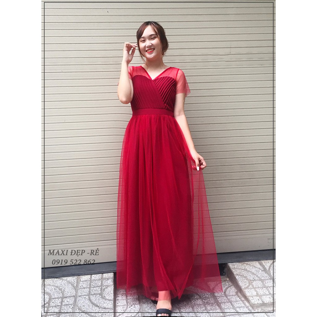 ĐẦM xòe phối tay lưới , DẬP SÓNG ĐẮP CHÉO HÀNG Thiết Kế