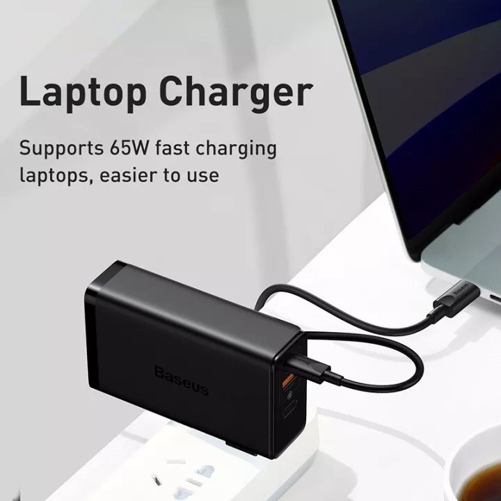 Sạc dự phòng kiêm củ sạc 2 trong 1 Baseus GaN3 87w 10000mAh giúp sạc nhanh điện thoại và máy tính, laptop