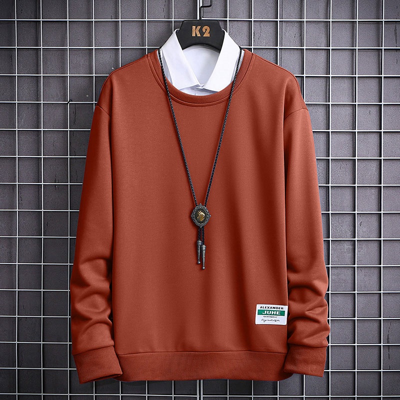 Áo Thun Nam Dài Tay Cổ Tròn Màu Trơn Thời Trang