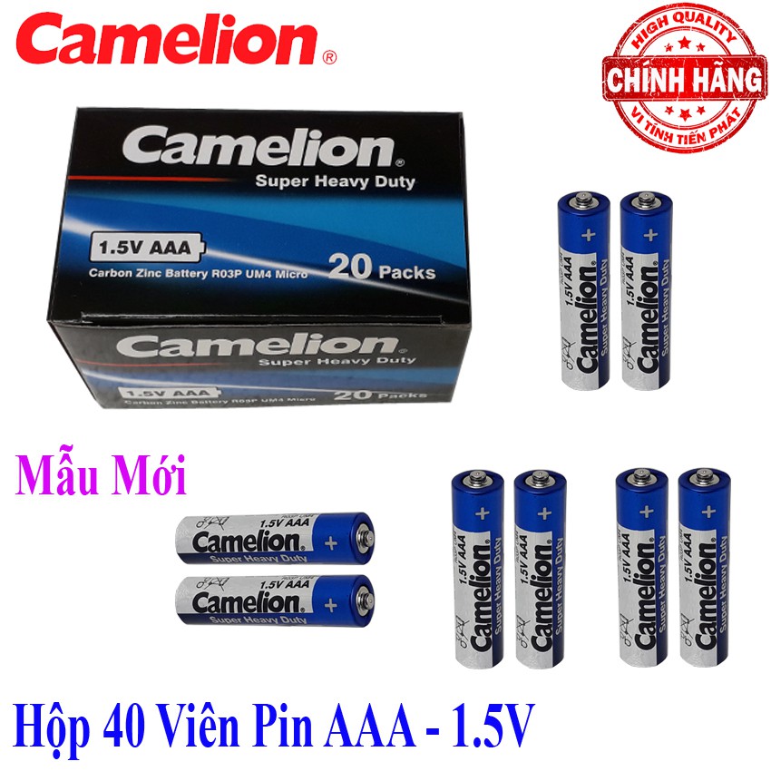 Hộp 40 viên Pin Tiểu AAA (3A) Camelion Super Heavy Duty Battery 1.5V (mẫu mới)