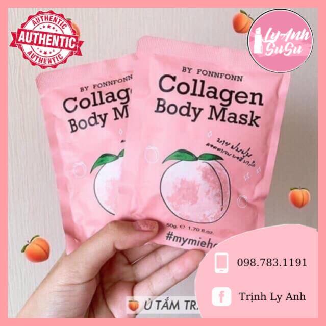 Mặt nạ ủ trắng body đào Thái Lan Collagen White Peach Mask by Fonn Fonn gói 50g