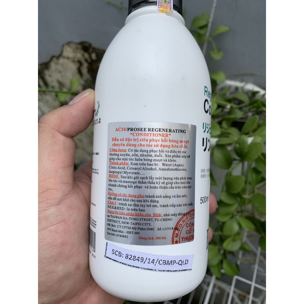 Prosee-Taiwan⛱Dầu xả dành cho tóc sau hóa chất uốn nhuộm Prosee Ac10 Regenerating Conditioner 500ml