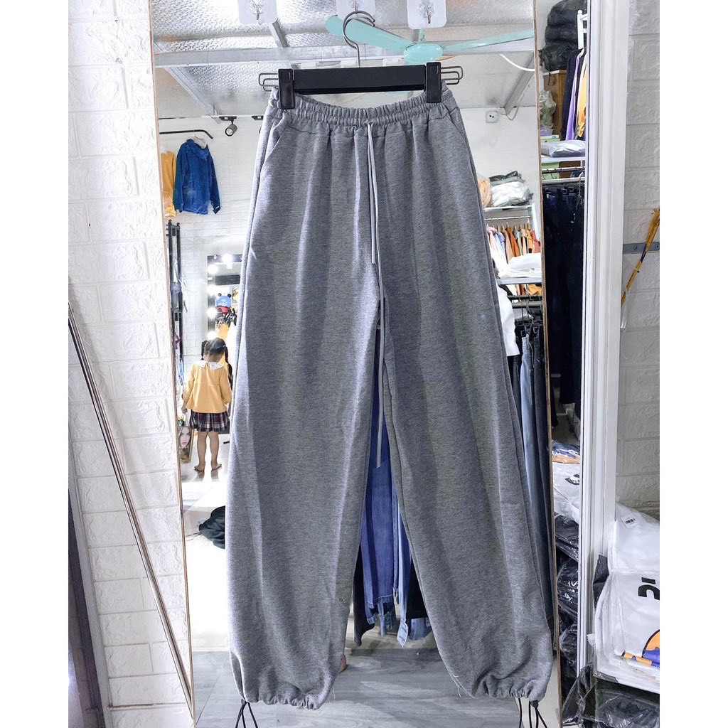 Quần chốt gấu house T &amp; T  kiểu dáng unisex nam nữ mặc được, ống rông, chốt chỉnh mặc được 2 kiểu