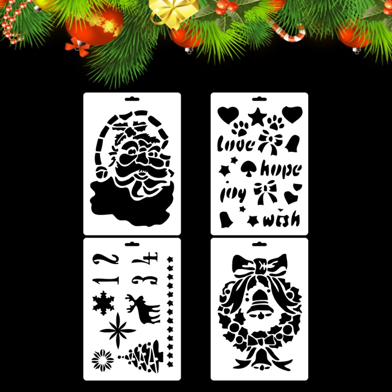 Bộ 4 Khuôn Trang Trí Bánh Kem Họa Tiết Giáng Sinh Bắt Mắt