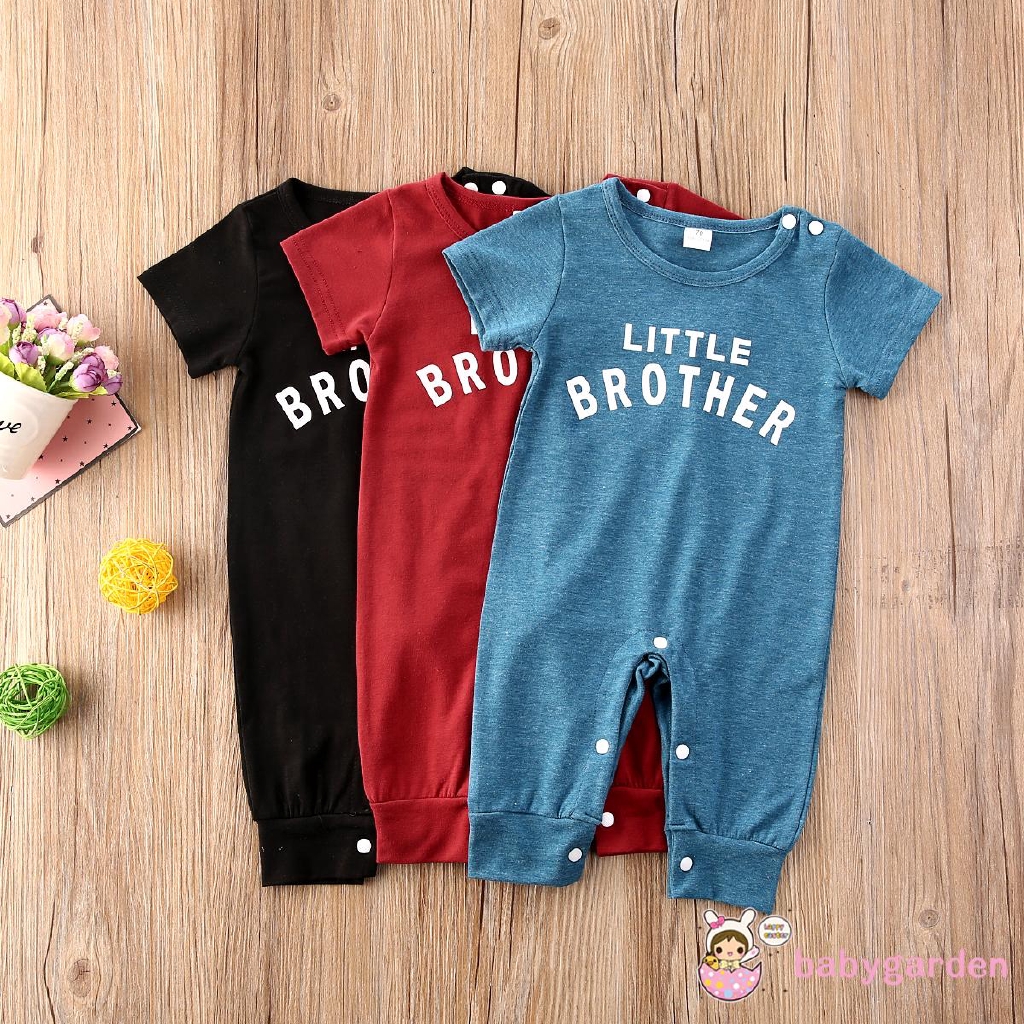 Jumpsuit Tay Ngắn Hoạ Tiết Chữ In Cho Bé Trai 0-24 Tháng Tuổi