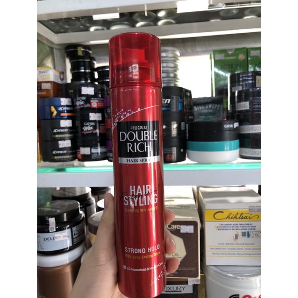 GÔM XỊT TẠO KIỂU DOUBLE RICH HAIR SPRAY,giữ nếp tự nhiên, bồng bềnh 170ml