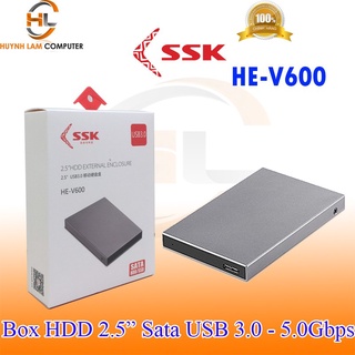 ↂBox HDD 2.5INCH SSK HE V600 Sata USB 3.0 5.0Gbps hỗ trợ ổ cứng lên đến 10TB