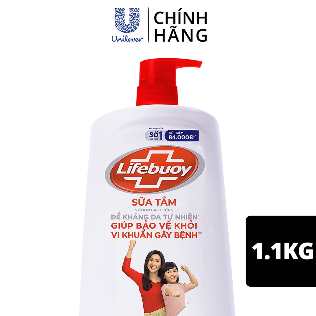 Sữa tắm Lifebuoy bảo vệ khỏi vi khuẩn và bảo vệ vượt trội 1kg1
