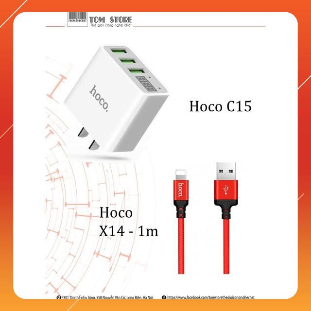 Bộ Sạc Cáp Hoco Dành Cho IPhone, Samsung,..Hoco C15 Và Hoco X14 -BH 6 Tháng