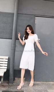 ĐẦM MIDI TAY RÚT XẺ TÀ