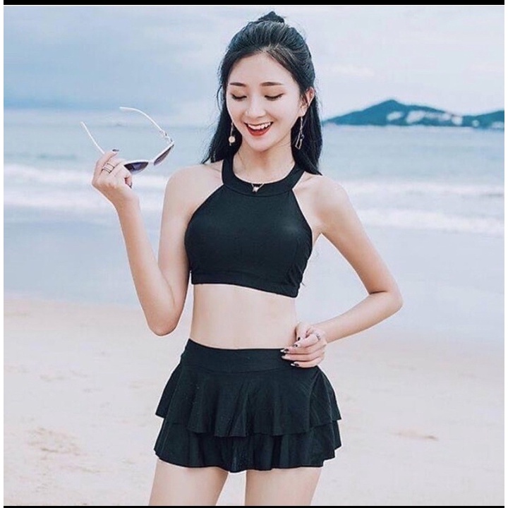 Bikini đồ bơi đi biển 2 mảnh dạng váy dễ thương phong cách Hàn Quốc VATIXA BKN67