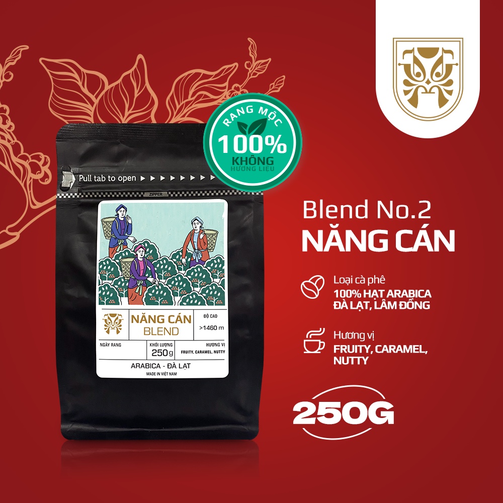 Năng Cán - 100% cà phê Arabica CLC đậm vị chua nhẹ thanh, hương thơm trái cây chín (Pha Máy, Phin & Cold brew)