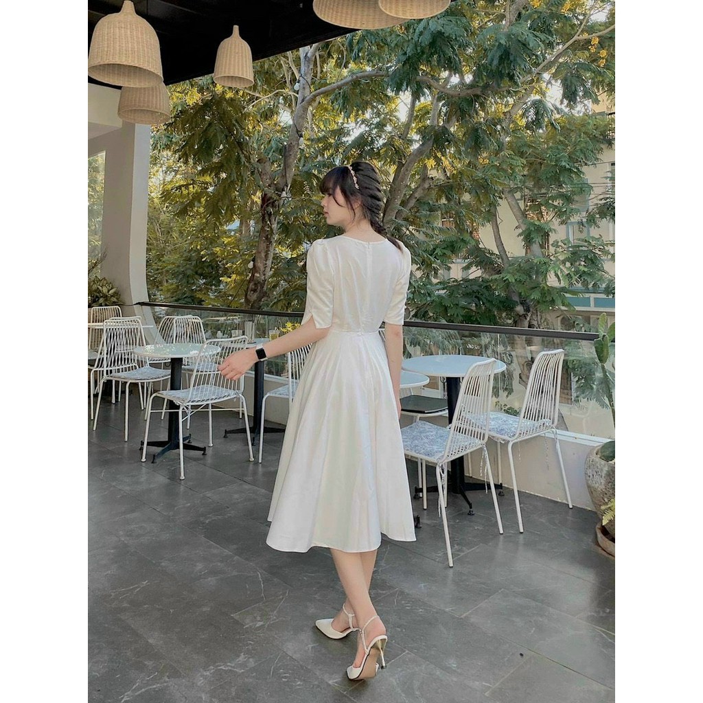 [new] Đầm dự tiệc trắng chụp kỷ yếu mặc dự tiệc dạo phố cực xinh CÓ MÚT NGỰC có lót toàn thân Xẻ Ngực | BigBuy360 - bigbuy360.vn