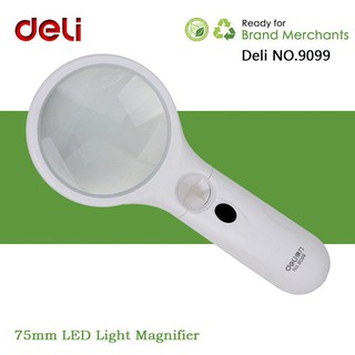 [DELI] Kính Lúp Deli có đèn LED 75mm/ 60mm