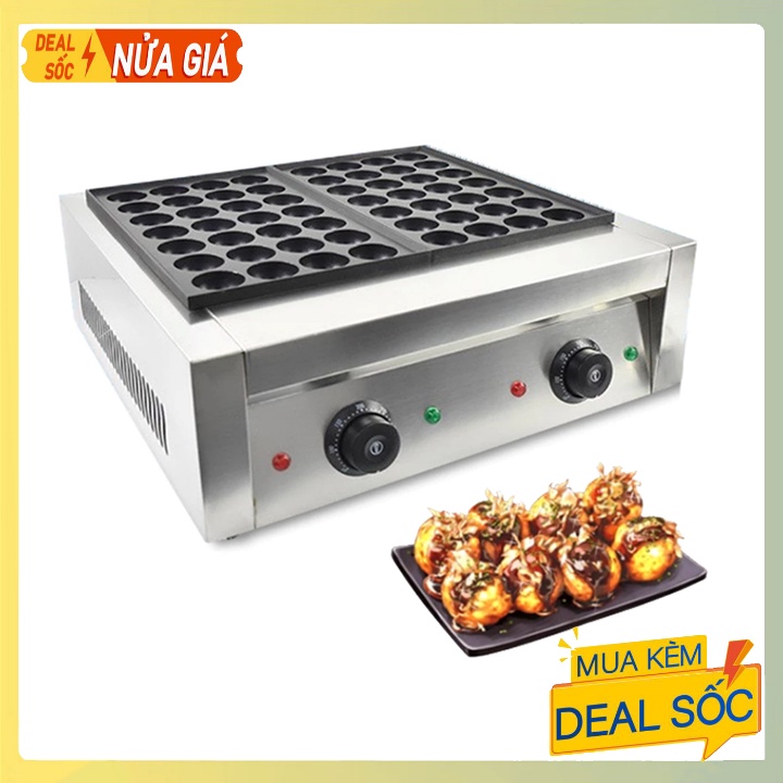 Máy làm bánh bạch tuộc đôi 56 lỗ nhật bản Takoyaki