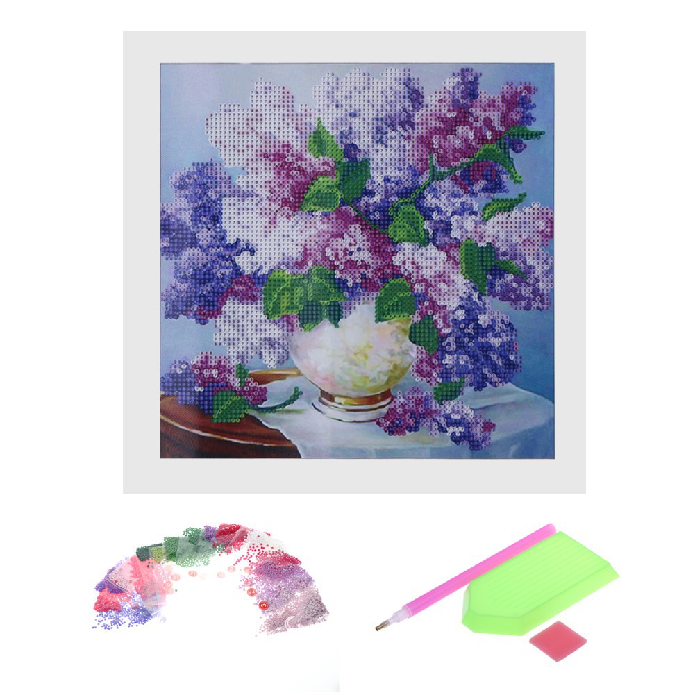 Bộ tự làm tranh đính đá 5D họa tiết hình lọ hoa độc đáo DIY treo trang trí | BigBuy360 - bigbuy360.vn