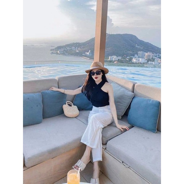 Áo yếm cổ chéo ( kèm ảnh thật )