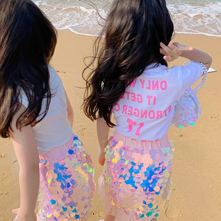 Chân Váy Nàng Tiên Cá Đính Kim Sa Cho Bé Gái