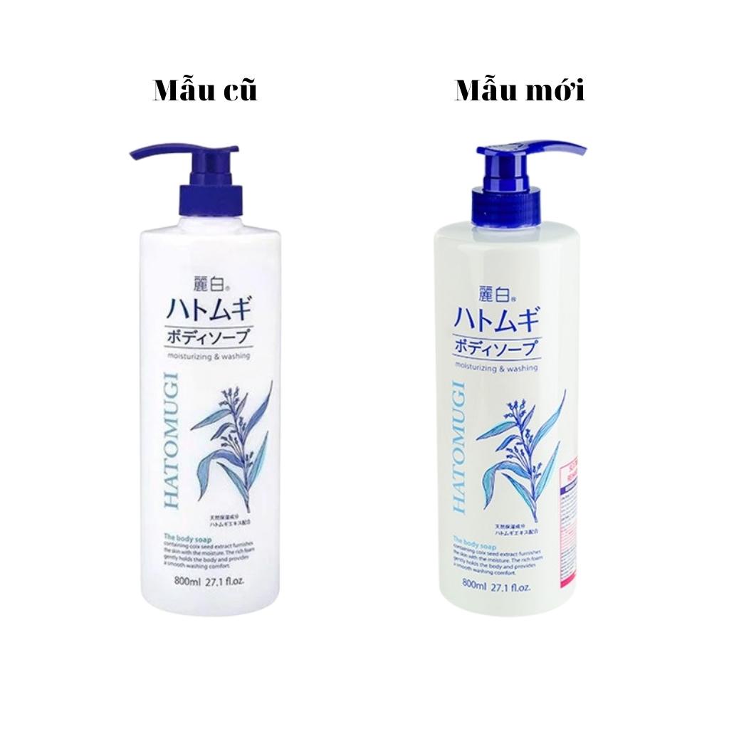 Sữa Tắm Dưỡng Ẩm, Trắng Da Chiết Xuất Hạt Ý Dĩ Hatomugi Moisturizing Washing 800ml