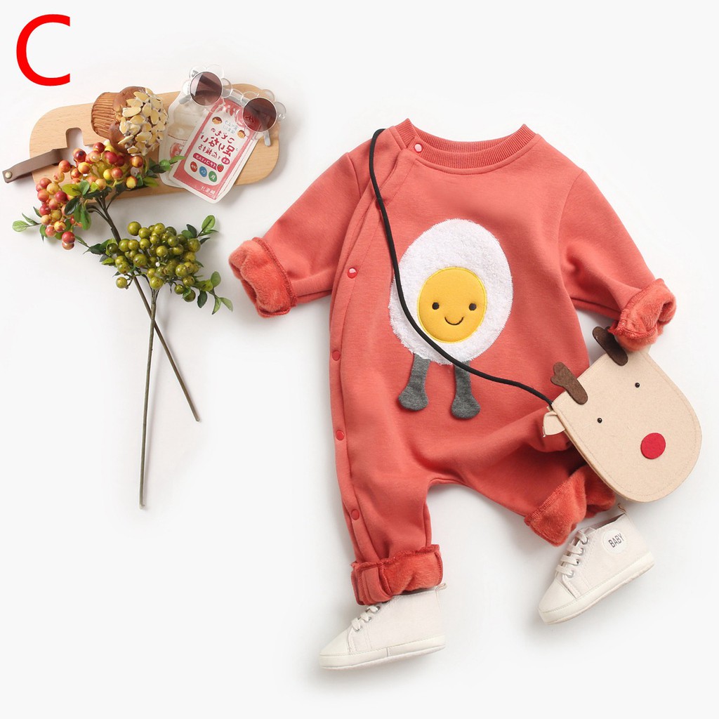 Áo Liền Quần Sanlutoz Tay Dài Bằng Vải Cotton Họa Tiết Hoạt Hình Thời Trang Cho Bé