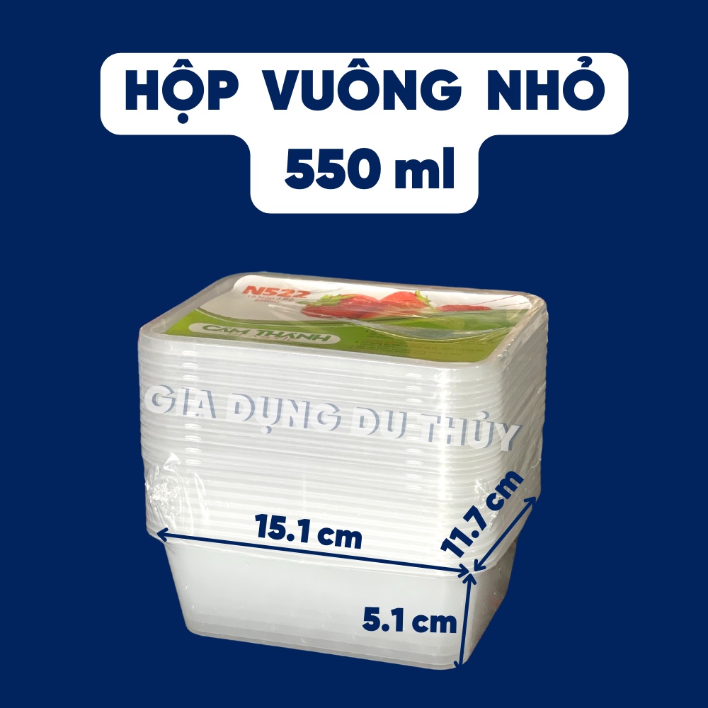 Hộp nhựa trong suốt đựng thực phẩm có nắp đậy loại tốt, chất liệu nhưa PP mỏng trong suốt chịu nhiệt loại hộp chữ nhật
