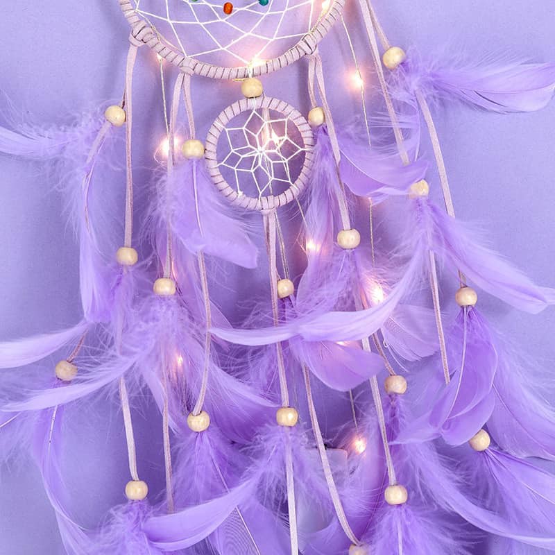 Dreamcatcher Hồng Nhạt Có Kèm Đèn Led ( ảnh thật )