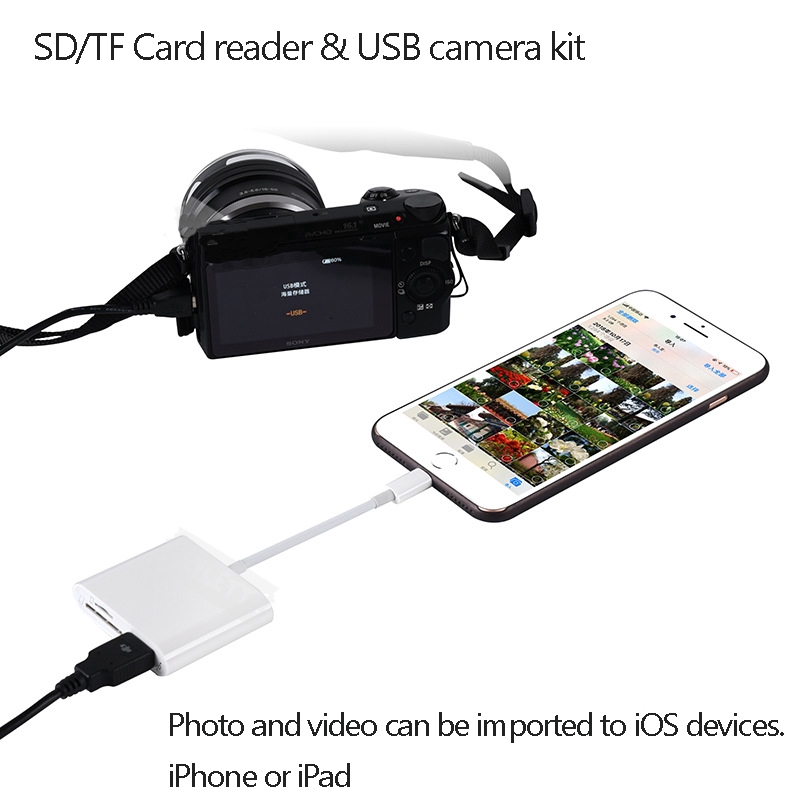 Đầu Đọc Thẻ Nhớ 3 Trong 1 Cho ip tablet táo Ios 13