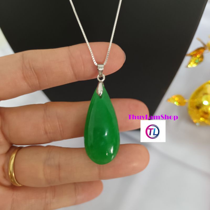 Vòng cổ dây chuyền bạc 925 vĩnh viễn bảo hành mix mặt đá giọt nước